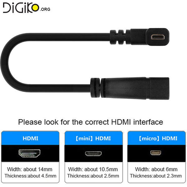 کابل تبدیل HDMI ماده به Micro HDMI نری سر کج