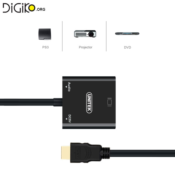 تبدیل HDMI به VGA با خروجی صدا و برق مخصوص (PS4-XBOX) مارک UNITEK
