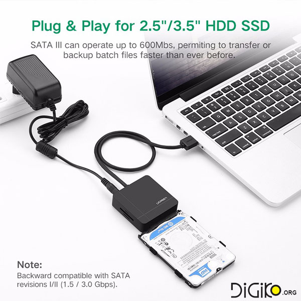 تبدیل USB3.0 به SATA3.0 به همراه هاب USB+کارت ریدر