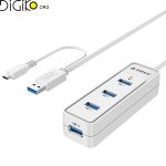 هاب USB 3.0 چهار پورت با کابل OTG اوریکو مدل W5PH4-S1