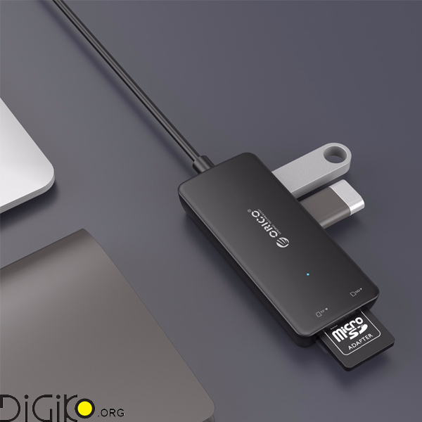 هاب USB3 اوریکو ۳ پورت به همراه کارت ریدر مدل H3TS-U3