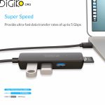 هاب USB3 اوریکو ۳ پورت به همراه کارت ریدر مدل H3TS-U3