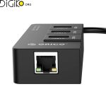هاب USB 3.0 سه پورت همراه با پورت RJ45 اوریکو مدل HR03-U3