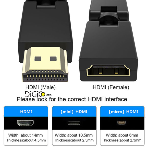 تبدیل HDMI ماده به HDMI نری با قابلیت چرخشی