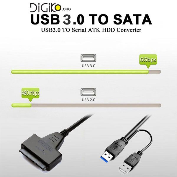 کابل تبدیل USB 3.0 به SATA مخصوص هارد نوت بوک