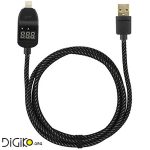 کابل لایتنینگ اپل با نمایشگر ولتاژ و جریان امپر