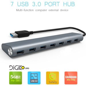 هاب USB3.0 حرفه ای 7 پورت با ادابتور (مارک فرانت)