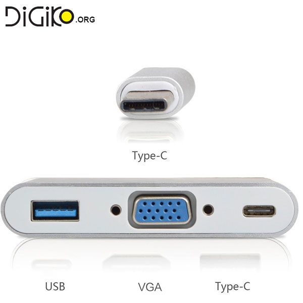 تبدیل TYPE C USB3.1 به VGA/ TYPE C/USB3.0