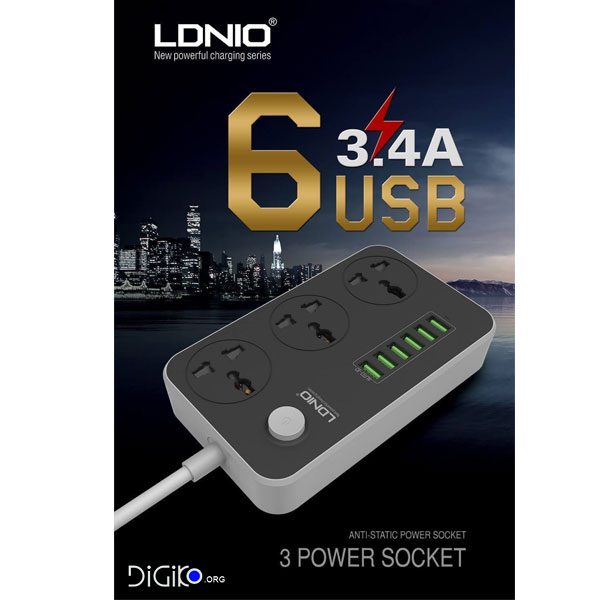 شارژر رومیزی موبایل و تبلت LDNIO SC 3604 با 6 خروجی USB