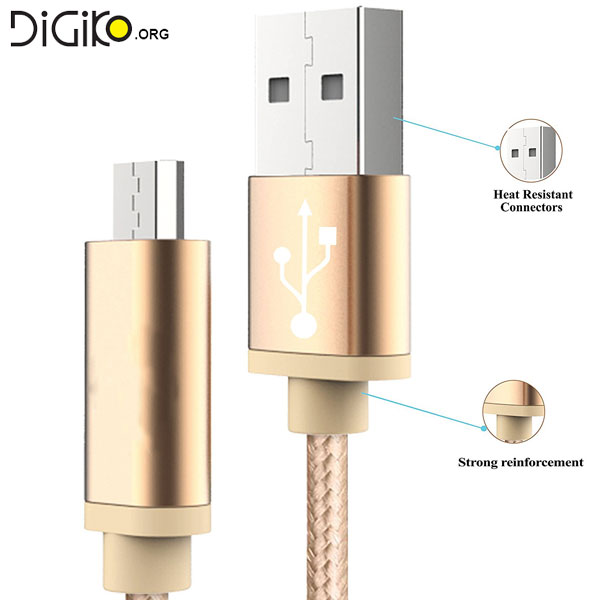 کابل میکرو USB مخصوص شارژ و دیتا موبایل و تبلت با جریان عبوری 3 امپر (مارک فرانت) با کانکتور فلزی