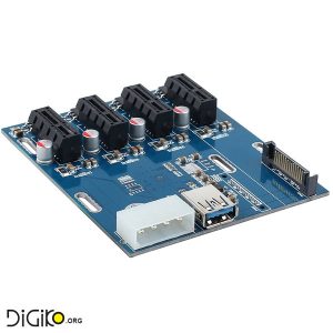 کارت تبدیل 1 پورت PCI-E 1X به 4 پورت PCI-E 1X