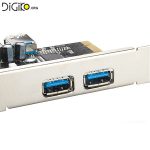 کارت USB3.0 PCIE-EXPRESS چهار پورت به همراه پنل USB3.0 دو پورت پشت کیس