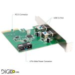 کارت USB3.0 اینترنال 2 پورت با چیپست اسمدیا (مارک UNITEK)