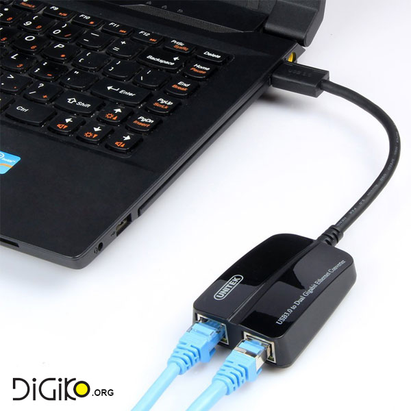 کابل تبدیل USB3.0 به DUAL LAN با سرعت 1000 (مارک UNITEK)