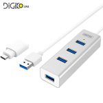 هاب USB3.0 چهار پورت بدنه الومنیوم با رابط TYPE-C (مارک UNITEK)