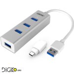 هاب USB3.0 چهار پورت بدنه الومنیوم با رابط TYPE-C (مارک UNITEK)