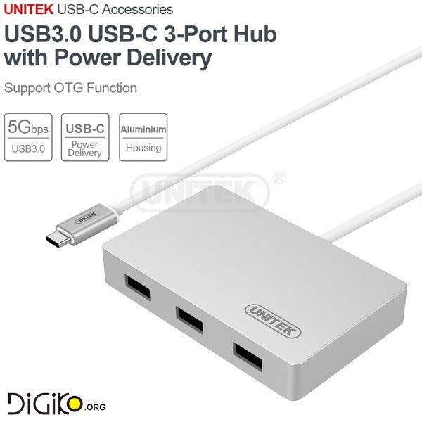 کابل تبدیل TYPE-C به HUB USB3.0 3 PORT و HDMI 4K و TYPE-C POWER