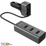 شارژر فندکی هوشمند 5 پورت با پشتیبانی QUICK CHARGE با ورودی برق 12 و 24 ولت (مارک UNITEK)