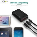 هاب شارژر 6 کانال USB2.0+TYPE-C هوشمند 48 وات (مارک فرانت)