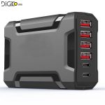 هاب شارژر 6 کانال USB2.0+TYPE-C هوشمند 48 وات (مارک فرانت)