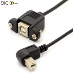 کابل USB رو پنلی مربعی سر کج قابل پیچ کردن برای دستگاه های صنعتی