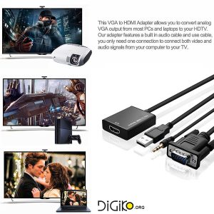 تبدیل VGA به HDMI کابلدار با ورودی صدا