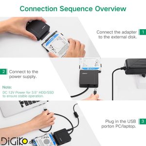 تبدیل USB3.0 به SATA3.0 به همراه هاب USB+کارت ریدر