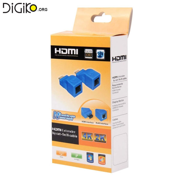 دستگاه افزایش طول کابل HDMI توسط تک کابل شبکه تا 30 متر