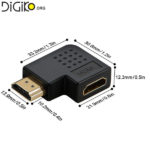 تبدیل نر و ماده HDMI با زاویه 90 درجه