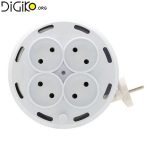 رابط برق 4 خانه امگا با سیم جمع کن 5 متری