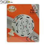 رابط برق 4 خانه امگا با سیم جمع کن 5 متری