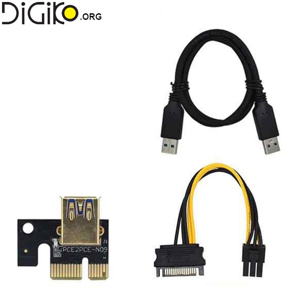 تبدیل PCIE 1X به PCIE 16X با کابل USB3.0 ورژن 009S-Plus