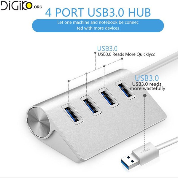 هاب USB 3.0 چهار پورت بدنه فلزی