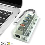 هاب USB3.0 با لن سرعت 1000 با پورت Type-c