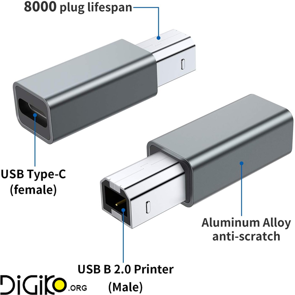 تبدیل مادگی تایپ سی به USB پرینتری MINI TECH
