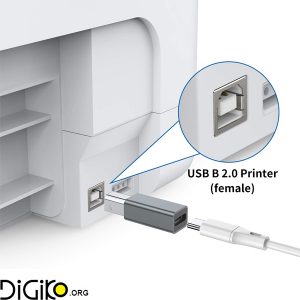 تبدیل مادگی تایپ سی به USB پرینتری MINI TECH