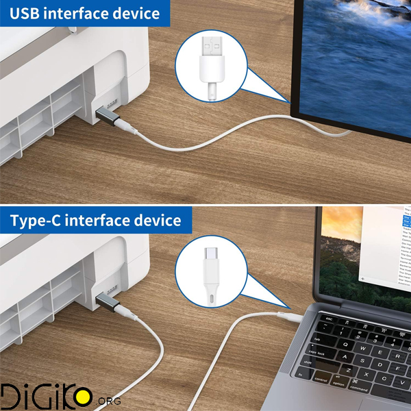 تبدیل مادگی تایپ سی به USB پرینتری MINI TECH