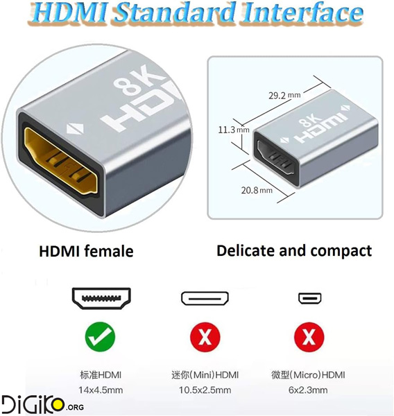 تبدیل دو سر ماده HDMI 8K مینی تک
