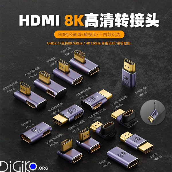 تبدیل نری به مادگی HDMI 2.1 8K مینی تک