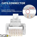 سوکت شبکه CAT 6 جلوباز بسته 100 عددی