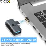 تبدیل OTG TYPEC مگنتی مینی تک 90 درجه