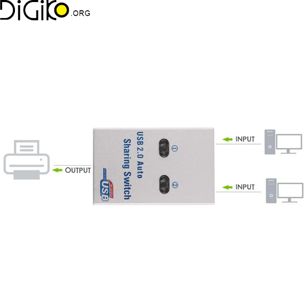 دیتا سوئیچ USB پرینتر 2 به 1 بدنه فلزی