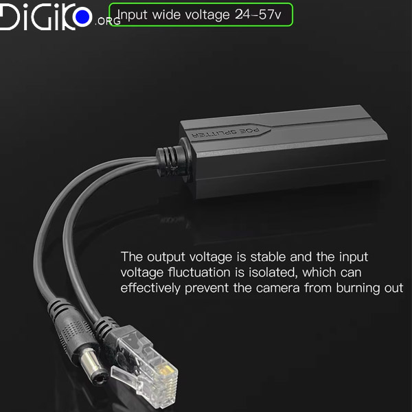 اسپلیتر POE دارای قابلیت اتصال به دوربین 12 ولت