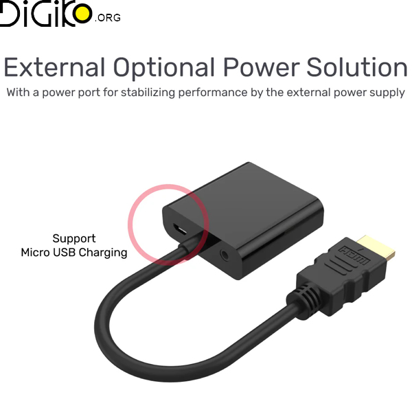 تبدیل HDMI به VGA با صدا و برق مینی تک