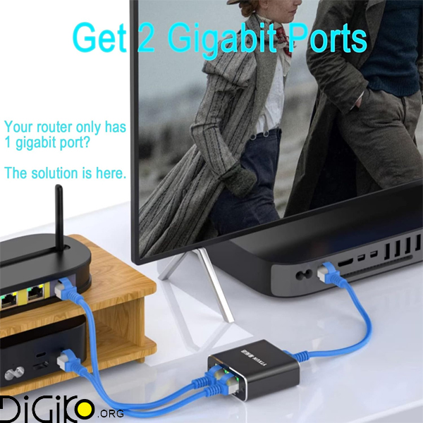 تبدیل اکتیو 1 به 2 پورت شبکه