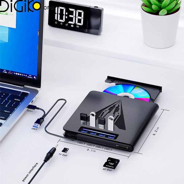 دی وی دی رایتر اکسترنال مینی تک با پورت USB و SD
