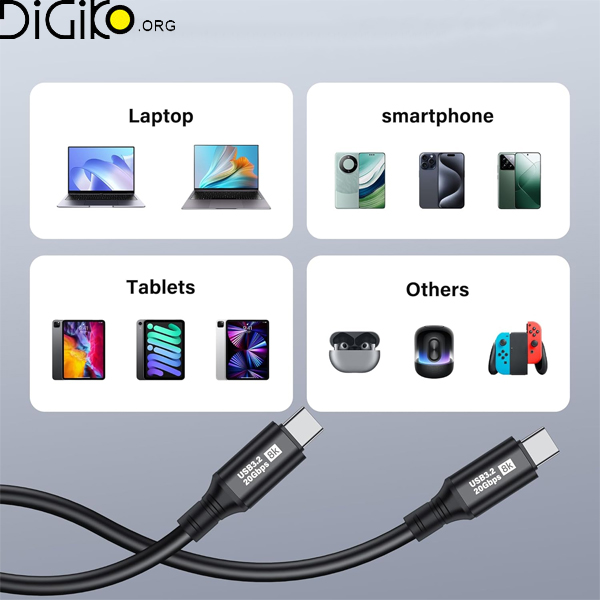 کابل دوسر TYPEC USB 3.2 مینی تک 5 متری