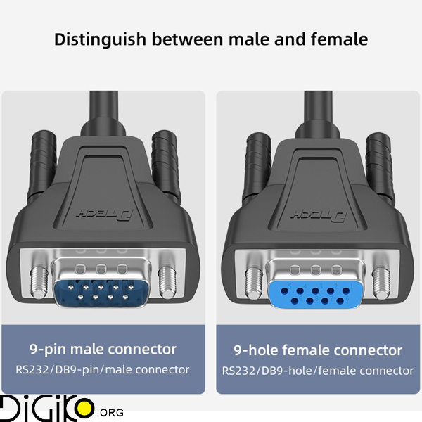 کابل سریال نر و ماده 5 متری دیتک DT-9005B