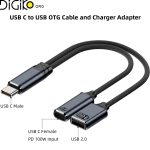 کابل OTG تایپ سی با برق 100 وات مینی تک