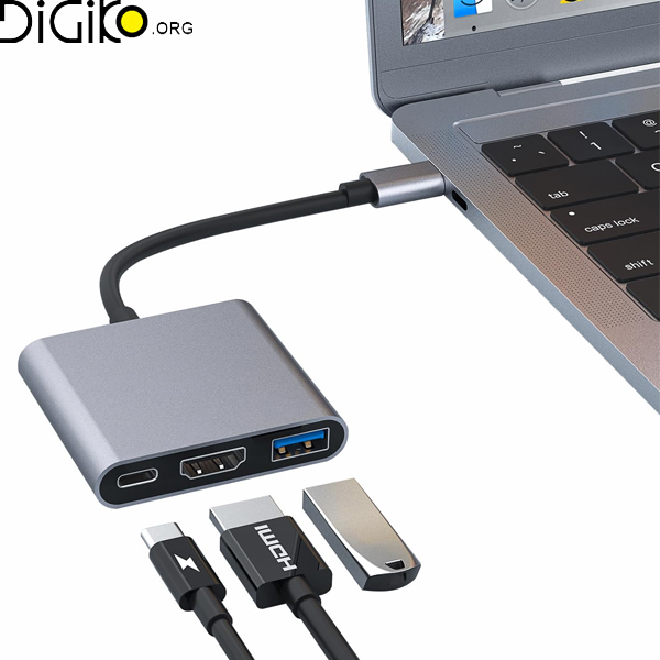 تبدیل تایپ سی به HDMI/USB/PD مینی تک